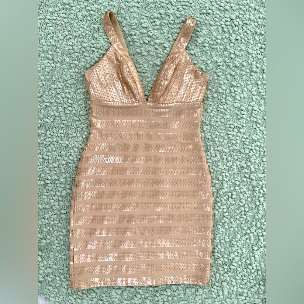 Gold Bebe Dress